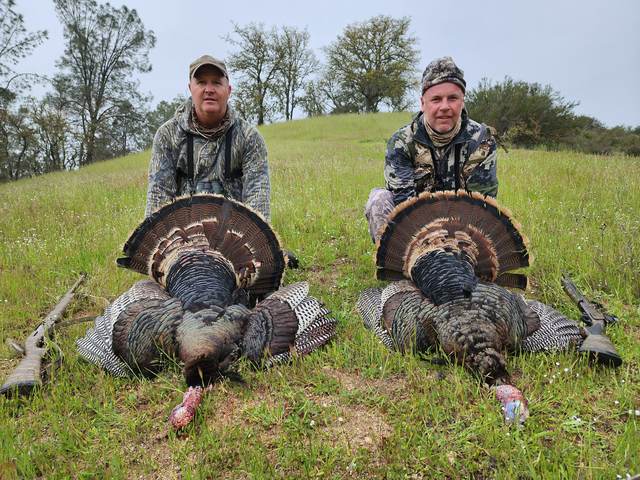 Hunter with a Rio Grande tom taken in the oaks